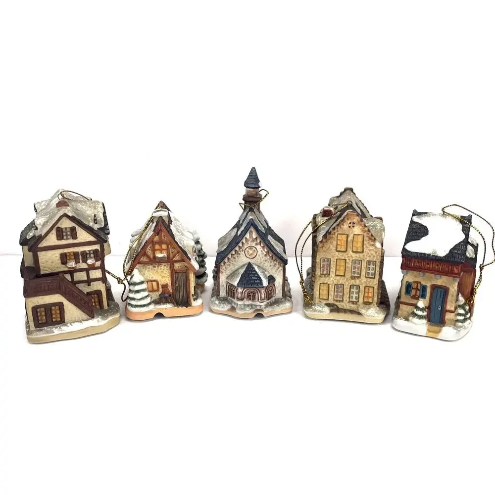 5 Illuminated Bradford M J Hummel Christmas Holiday Ornaments Vintage 1999-2000